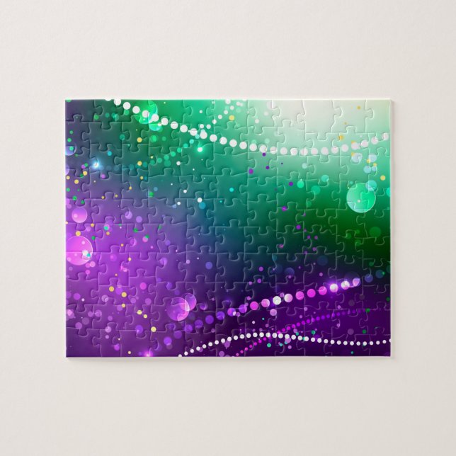 Mardi Gras Festive Purple Background Jigsaw Puzzle (Horizontal)