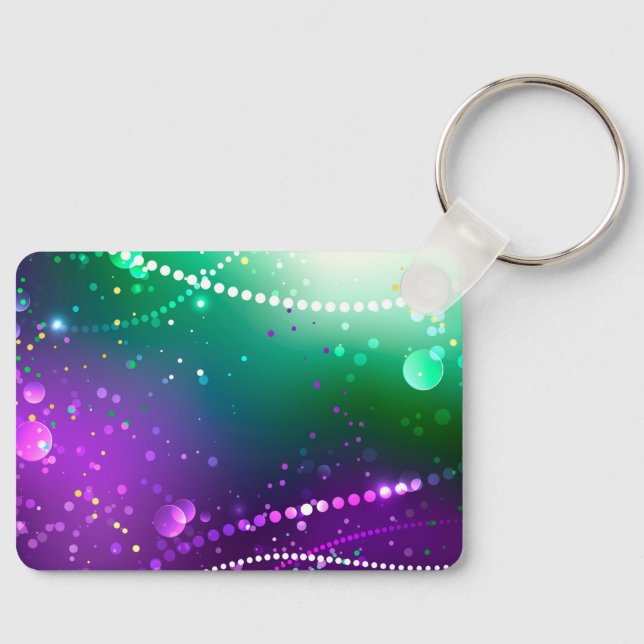 Mardi Gras Festive Purple Background Key Ring (Front)