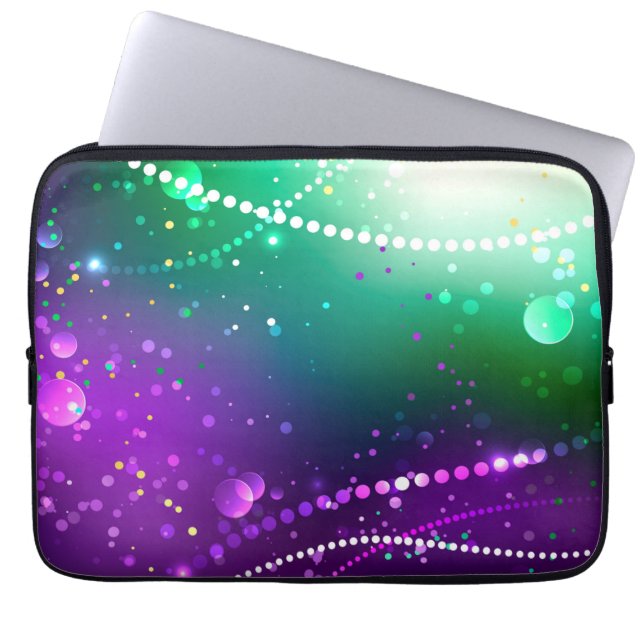 Mardi Gras Festive Purple Background Laptop Sleeve (Front)