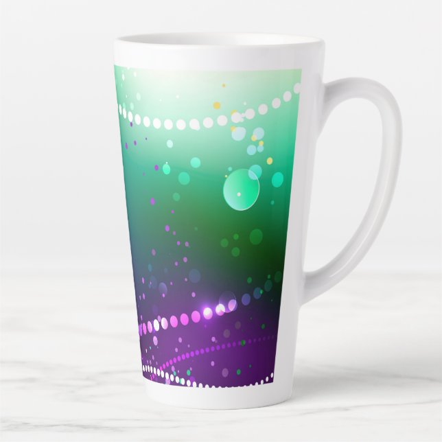 Mardi Gras Festive Purple Background Latte Mug (Right)