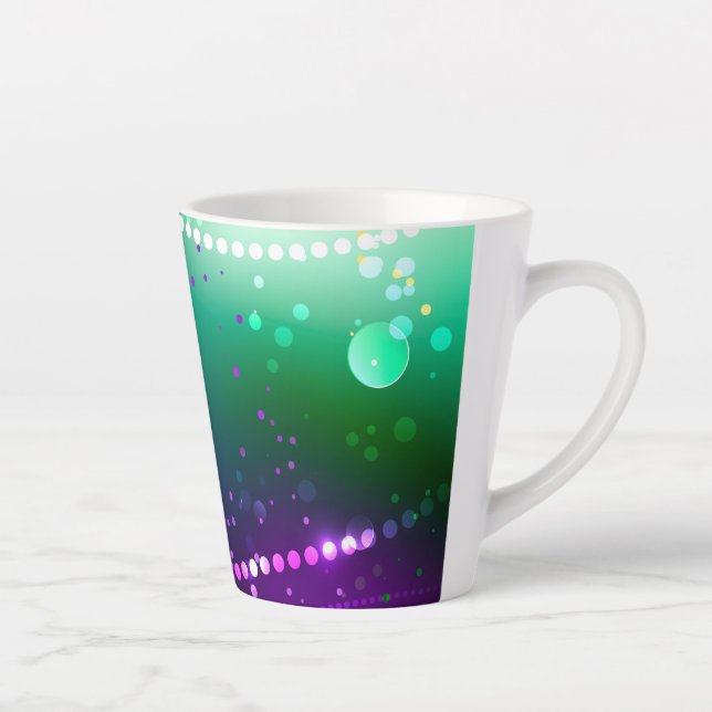 Mardi Gras Festive Purple Background Latte Mug (Right)