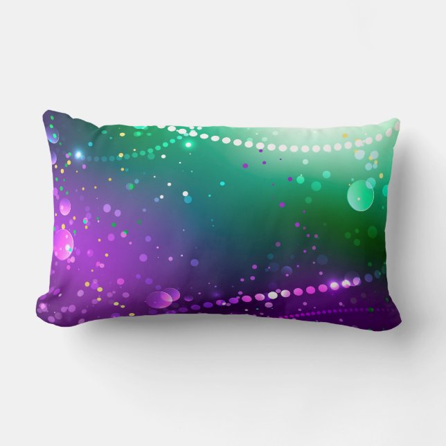 Mardi Gras Festive Purple Background Lumbar Cushion (Front)