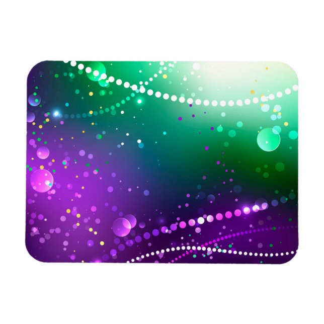 Mardi Gras Festive Purple Background Magnet (Horizontal)