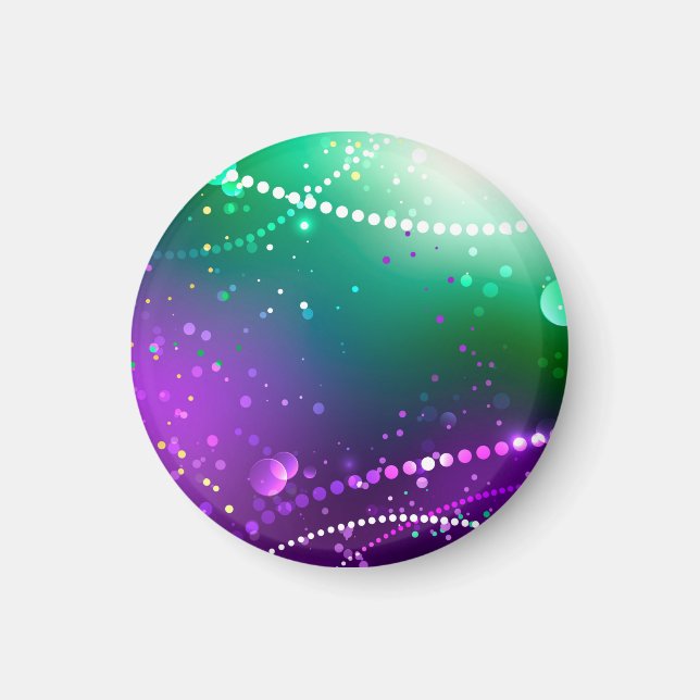 Mardi Gras Festive Purple Background Magnet (Front)
