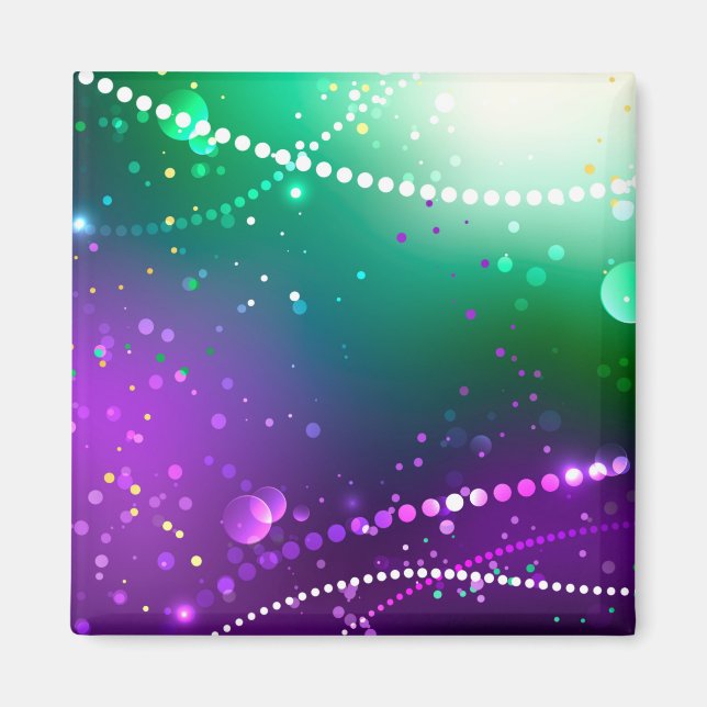 Mardi Gras Festive Purple Background Magnet (Front)