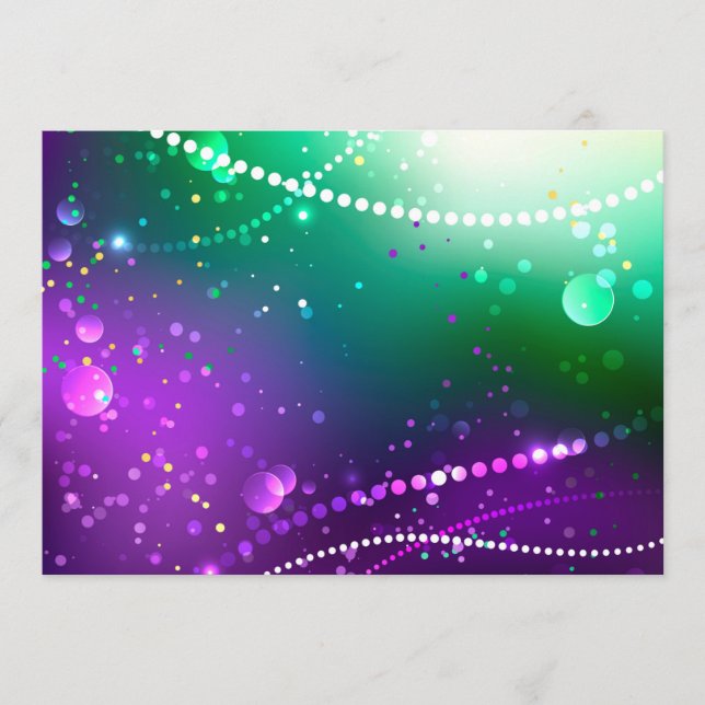 Mardi Gras Festive Purple Background Menu (Front)