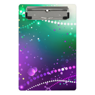 Mardi Gras Festive Purple Background Mini Clipboard