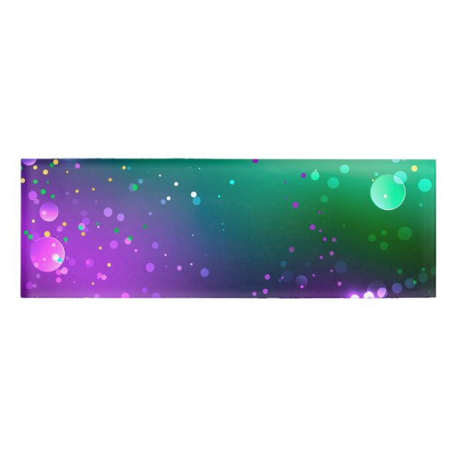 Mardi Gras Festive Purple Background Name Tag (Front)
