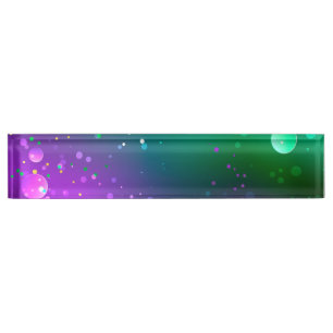Mardi Gras Festive Purple Background Nameplate