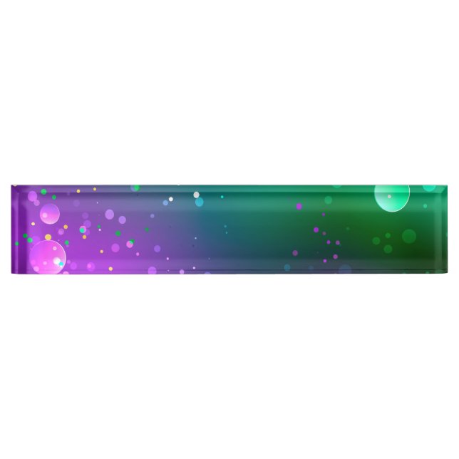 Mardi Gras Festive Purple Background Nameplate (Front)