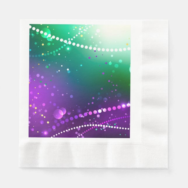 Mardi Gras Festive Purple Background Napkin (Front)