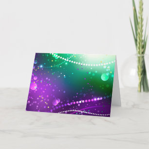 Mardi Gras Festive Purple Background Note Card