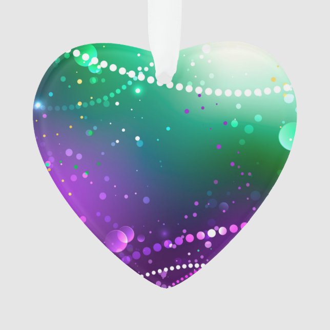 Mardi Gras Festive Purple Background Ornament (Front)