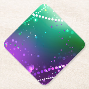 Mardi Gras Festive Purple Background Paper Coaster