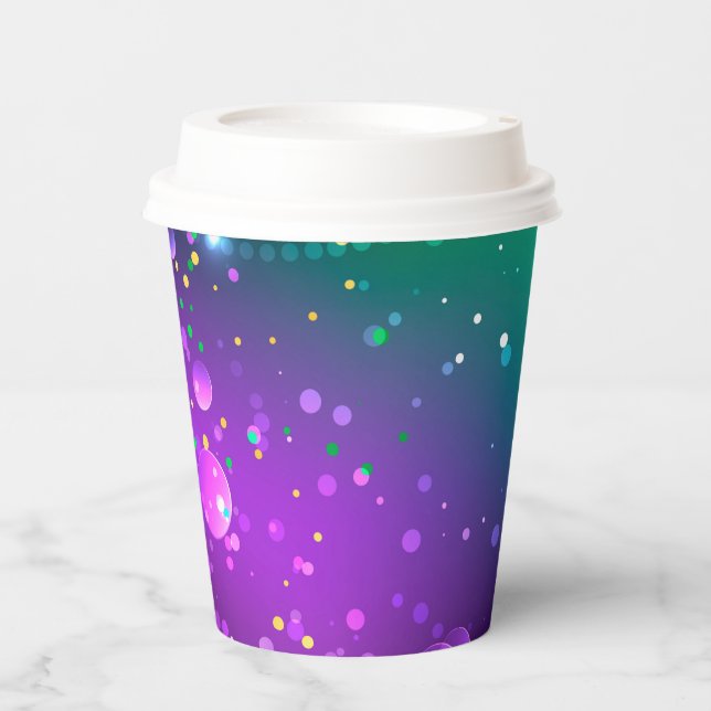 Mardi Gras Festive Purple Background Paper Cups (Front)
