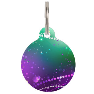 Mardi Gras Festive Purple Background Pet Tag