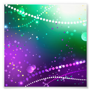 Mardi Gras Festive Purple Background Photo Print