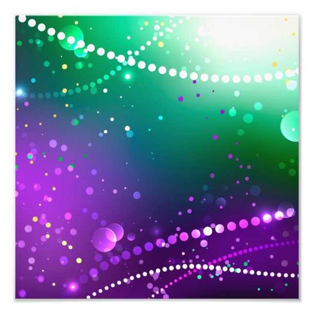Mardi Gras Festive Purple Background Photo Print (Front)