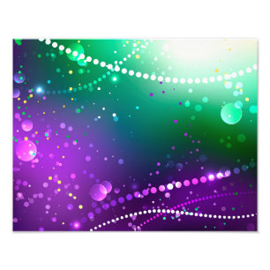 Mardi Gras Festive Purple Background Photo Print