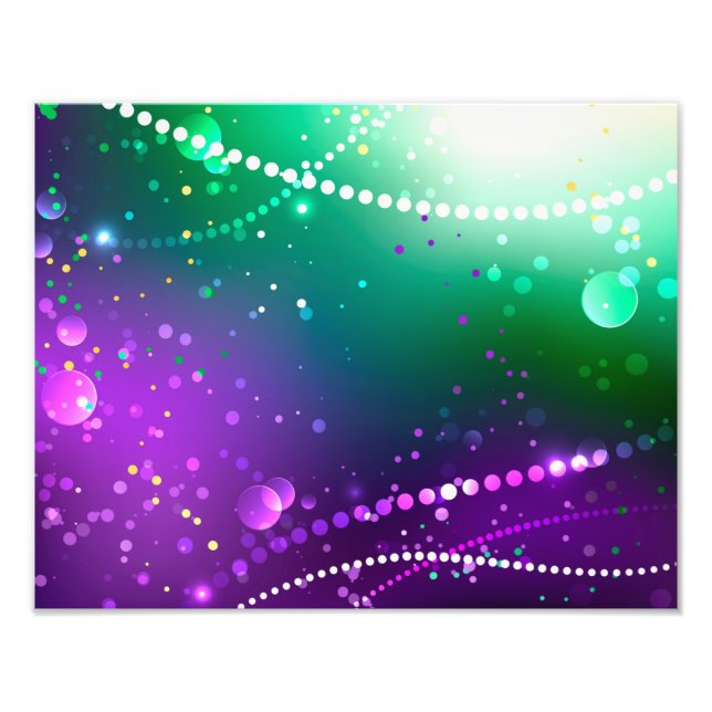 Mardi Gras Festive Purple Background Photo Print (Front)