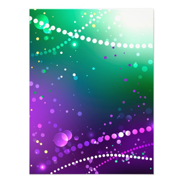 Mardi Gras Festive Purple Background Photo Print (Front)