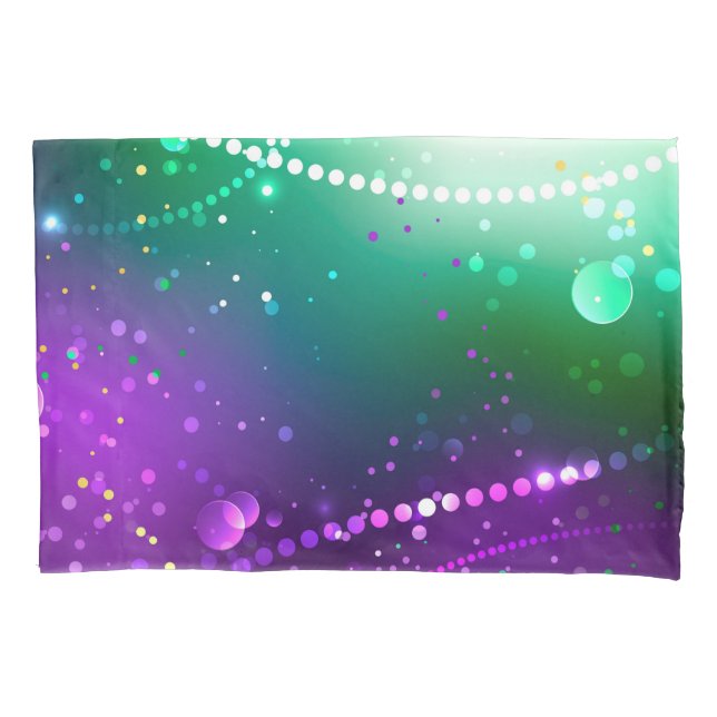 Mardi Gras Festive Purple Background Pillowcase (Front)