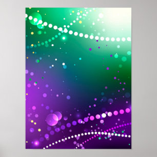 Mardi Gras Festive Purple Background Poster