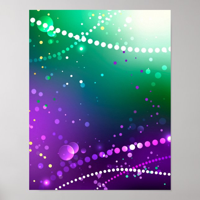 Mardi Gras Festive Purple Background Poster (Front)