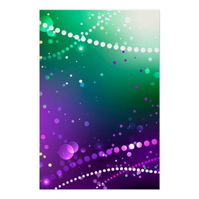 Mardi Gras Festive Purple Background Poster (Front)