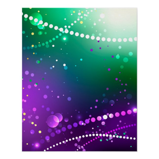 Mardi Gras Festive Purple Background Poster (Front)