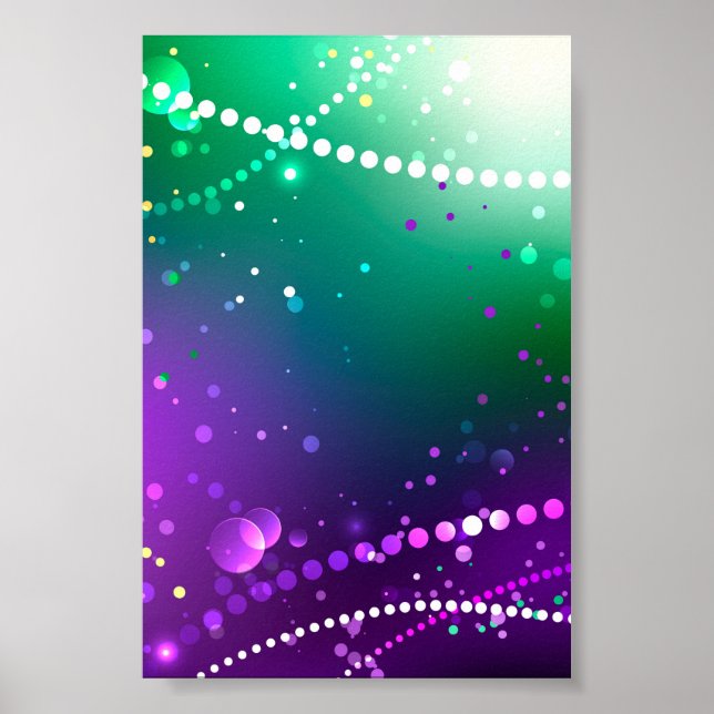 Mardi Gras Festive Purple Background Poster (Front)