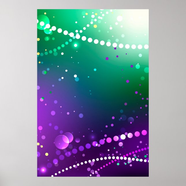 Mardi Gras Festive Purple Background Poster (Front)