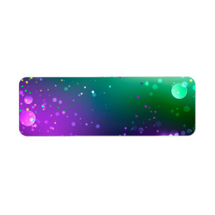 Mardi Gras Festive Purple Background Return Address Label