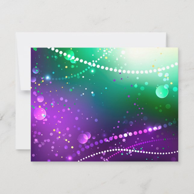 Mardi Gras Festive Purple Background Save The Date (Front)