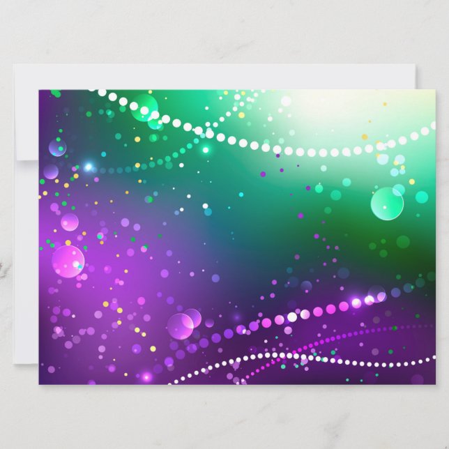 Mardi Gras Festive Purple Background Save The Date (Front)