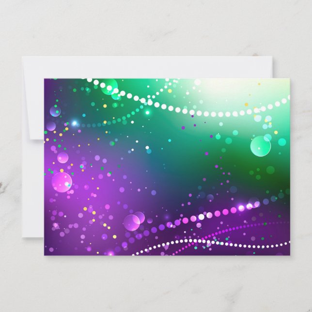 Mardi Gras Festive Purple Background Save The Date (Front)