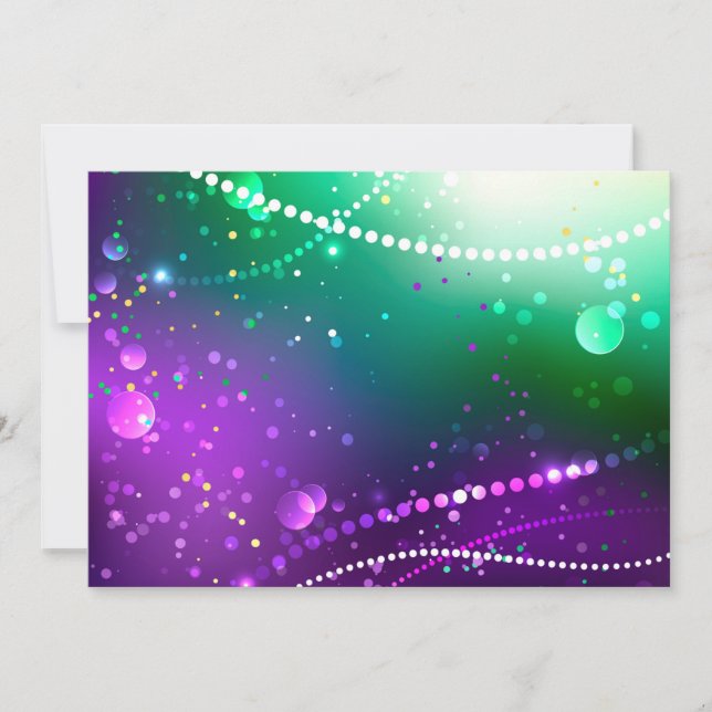 Mardi Gras Festive Purple Background Save The Date (Front)