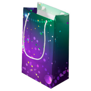 Mardi Gras Festive Purple Background Small Gift Bag