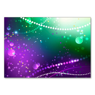 Mardi Gras Festive Purple Background Table Number
