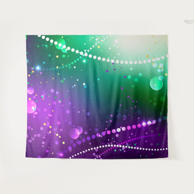 Mardi Gras Festive Purple Background Tapestry (Front (Horizontal))