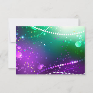 Mardi Gras Festive Purple Background Thank You Card