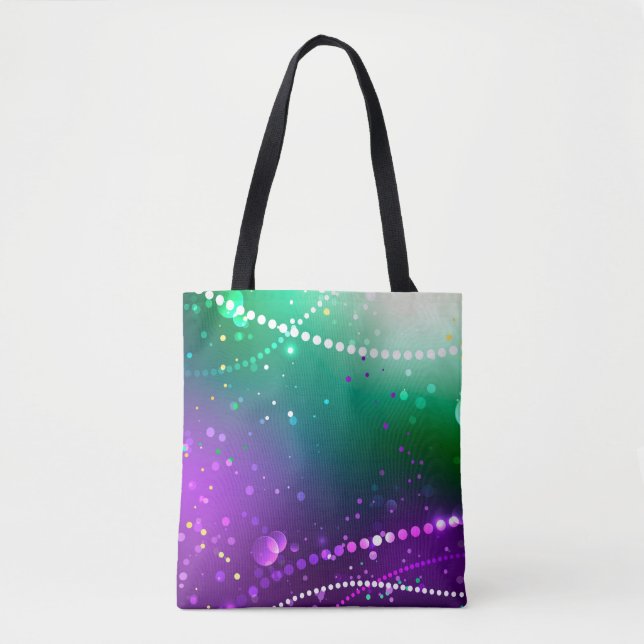 Mardi Gras Festive Purple Background Tote Bag (Front)
