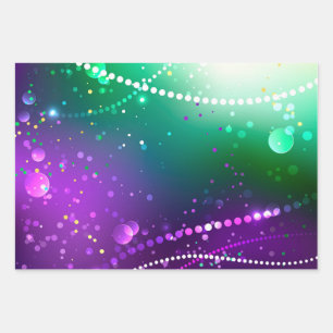 Mardi Gras Festive Purple Background Wrapping Paper Sheet