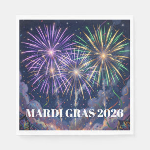 Mardi Gras Fireworks Personalize Party  Napkin