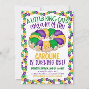 Mardi Gras First Birthday Invitation