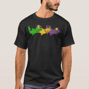 Mardi Gras Fish Beads Festival Animals Jester Hat T-Shirt