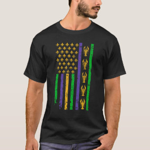 Mardi Gras Flag - golden purple green crawfish (C) T-Shirt
