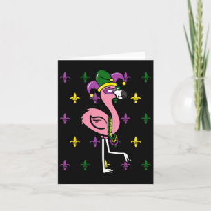 Mardi Gras Flamingo Carnival Parade Costume Card