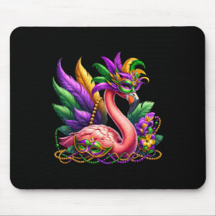 Mardi Gras Flamingo Hawaiian Tropical Party Girls  Mouse Pad