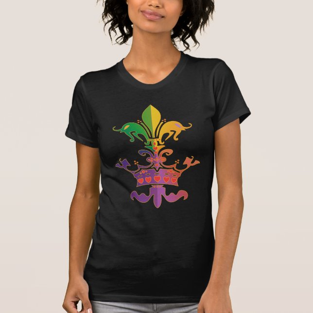Mardi Gras Fleur de Crown T-Shirt (Front)
